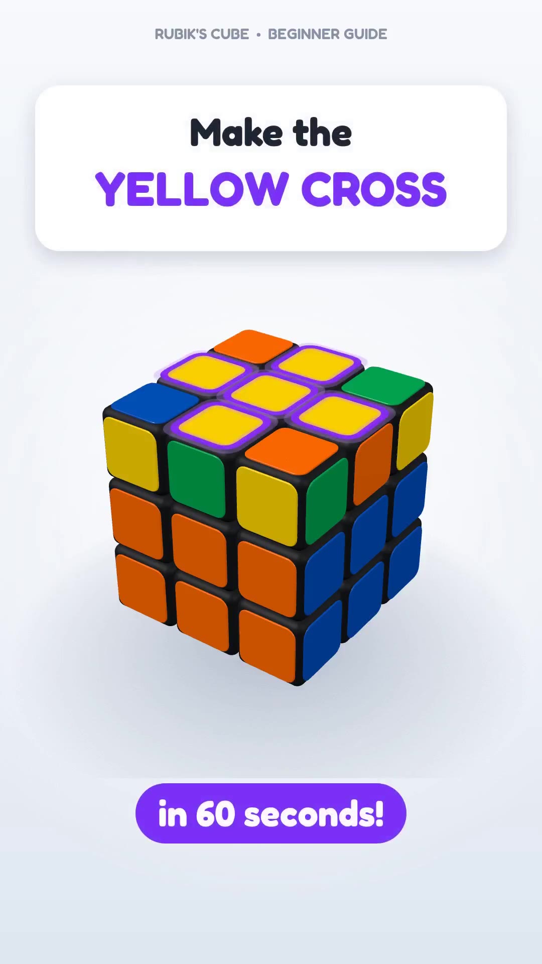 Make the Yellow Cross in 60 Seconds! (Rubik's Cube)